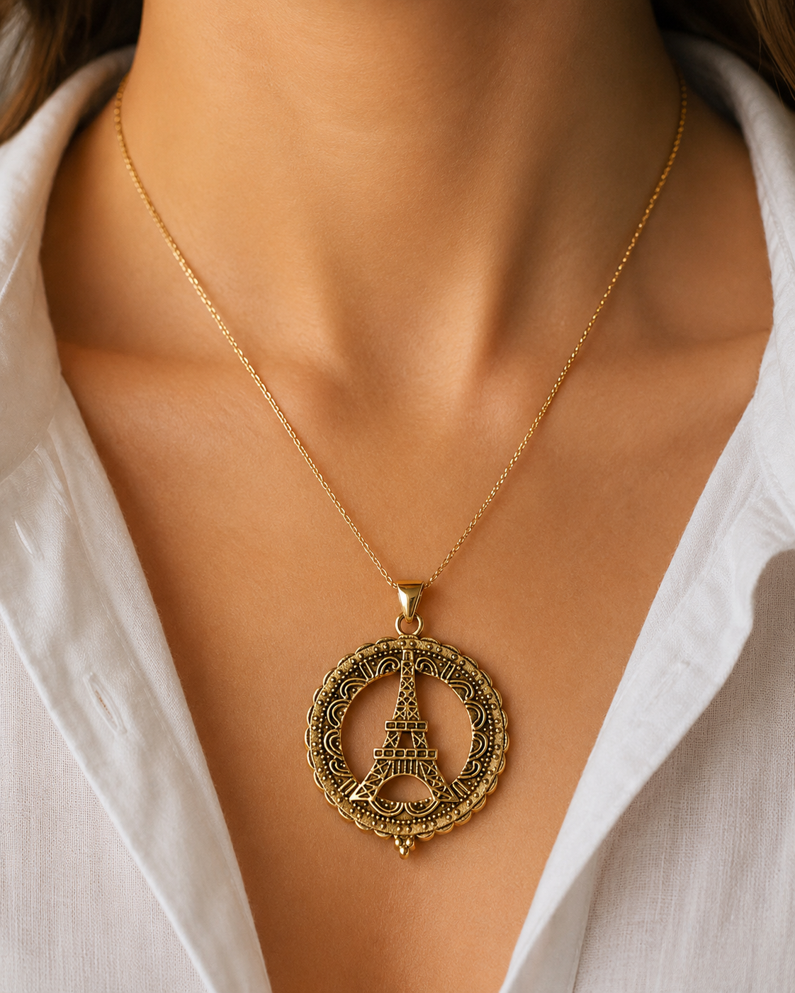 Vajra Mandala Gold Pendant Necklace