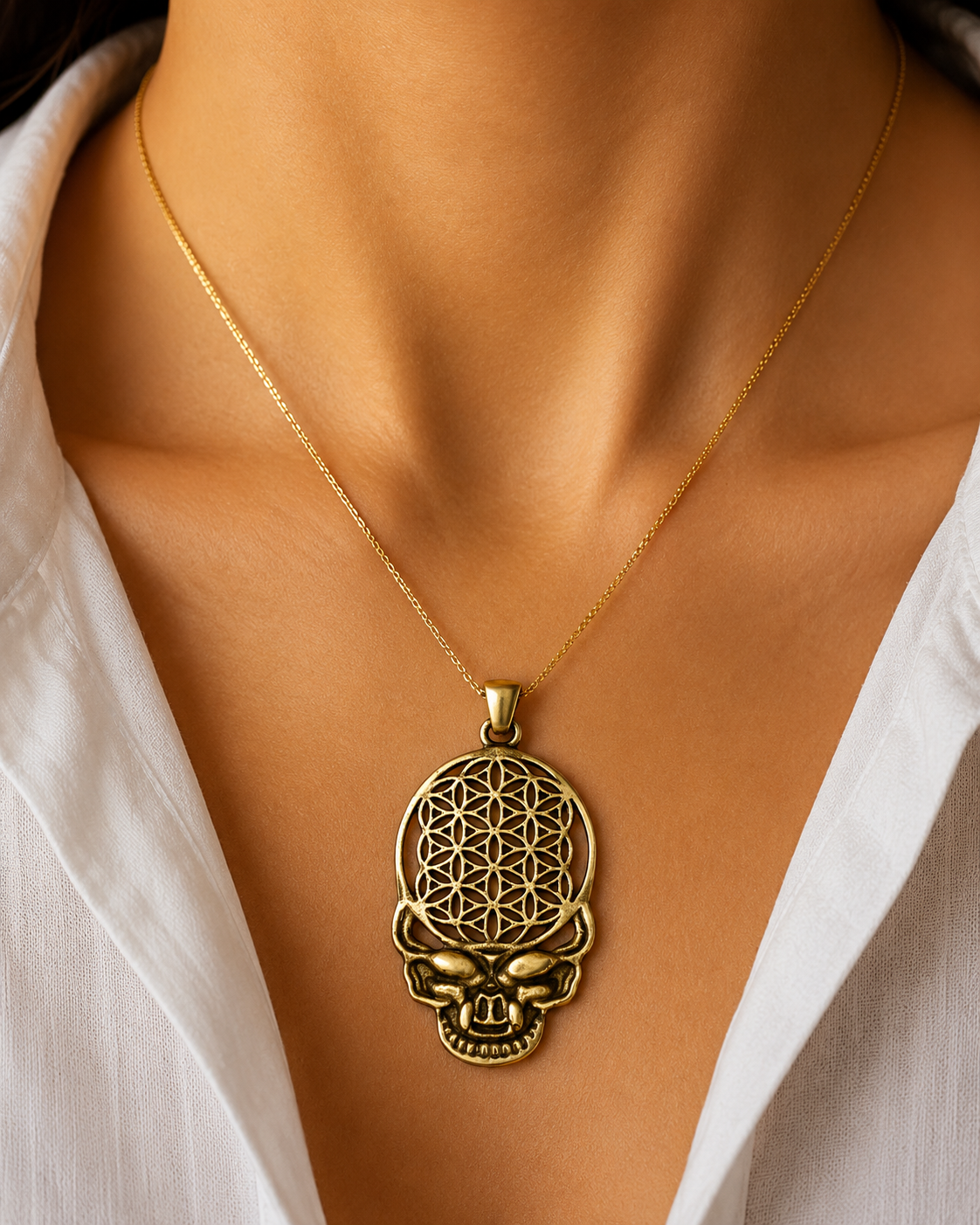 Vajra Mandala Gold Pendant Necklace