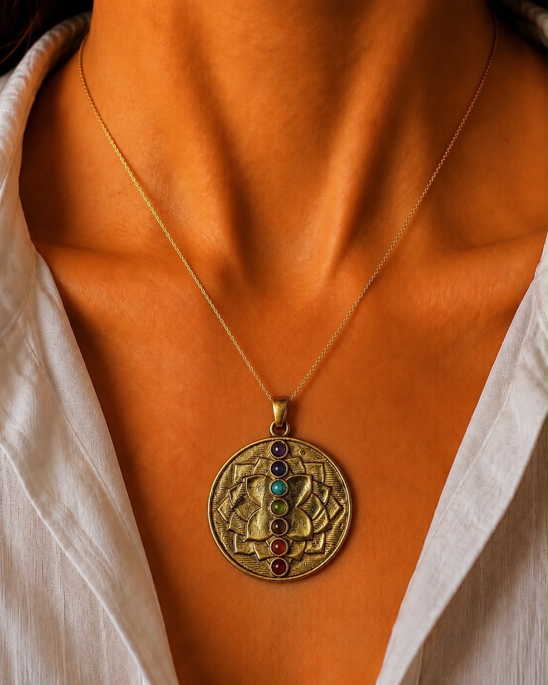 Vajra Mandala Gold Pendant Necklace