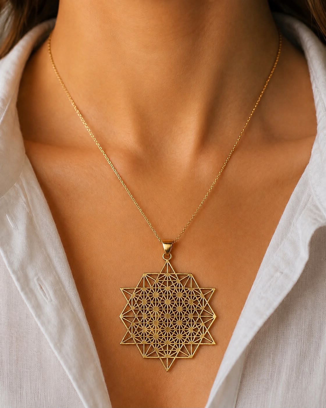 Vajra Mandala Gold Pendant Necklace