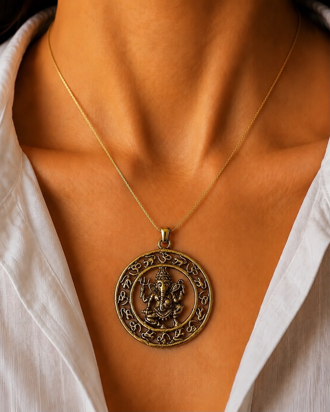 Vajra Mandala Gold Pendant Necklace