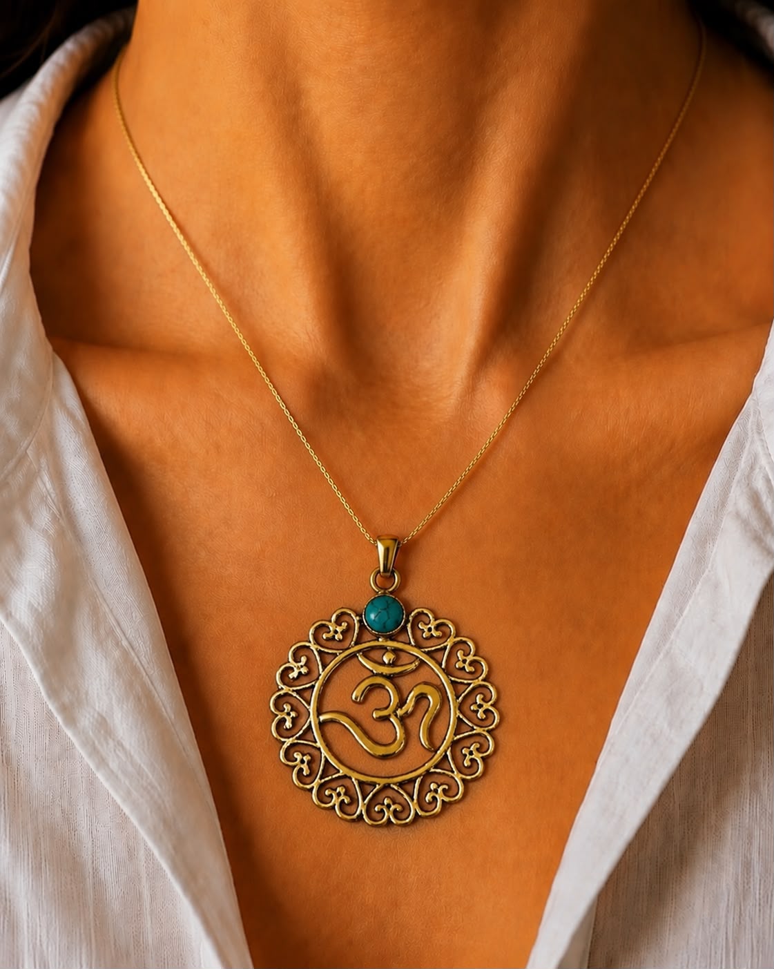 Vajra Mandala Gold Pendant Necklace