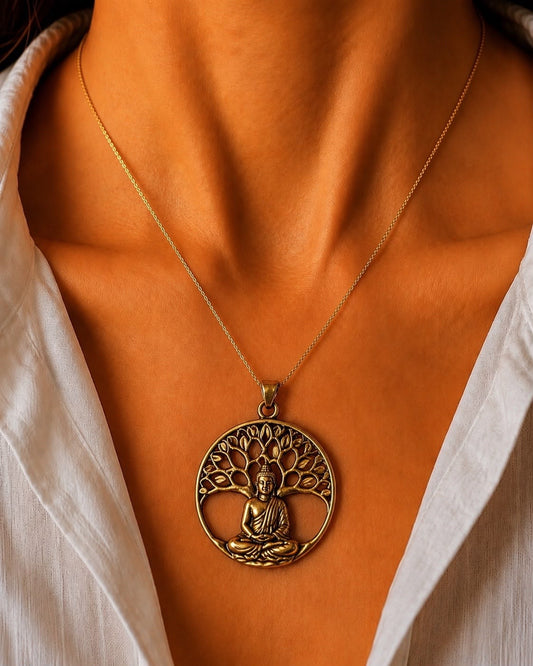Vajra Mandala Gold Pendant Necklace