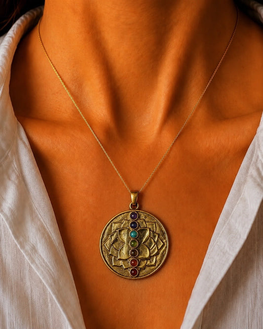 Vajra Mandala Gold Pendant Necklace