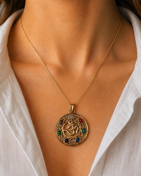 Vajra Mandala Gold Pendant Necklace
